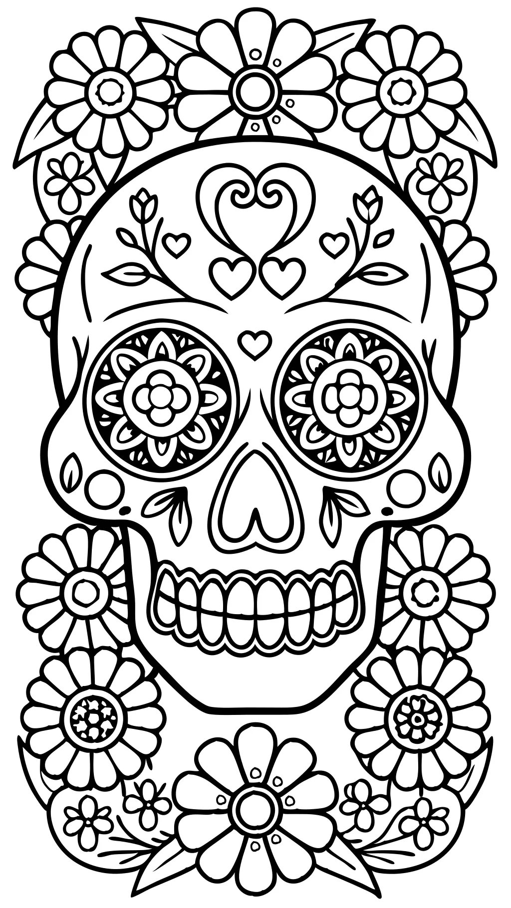 sugar skulls printable coloring pages